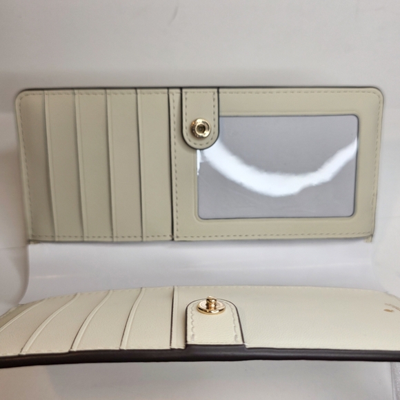 Kate Spade New York Boxed Madison Perforated Large Slim Bifold Wallet Meringue - Picture 7 of 12